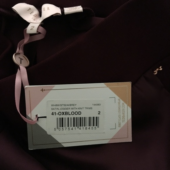 Ted Baker Burgundy Jogger Sweatpants - Picture 6 of 6